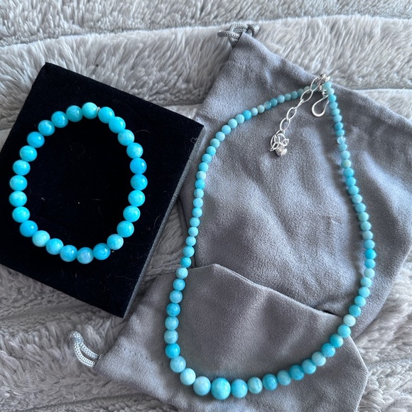Light Amazonite bead necklace & bracelet set by Jay King - Picture 5 of 16